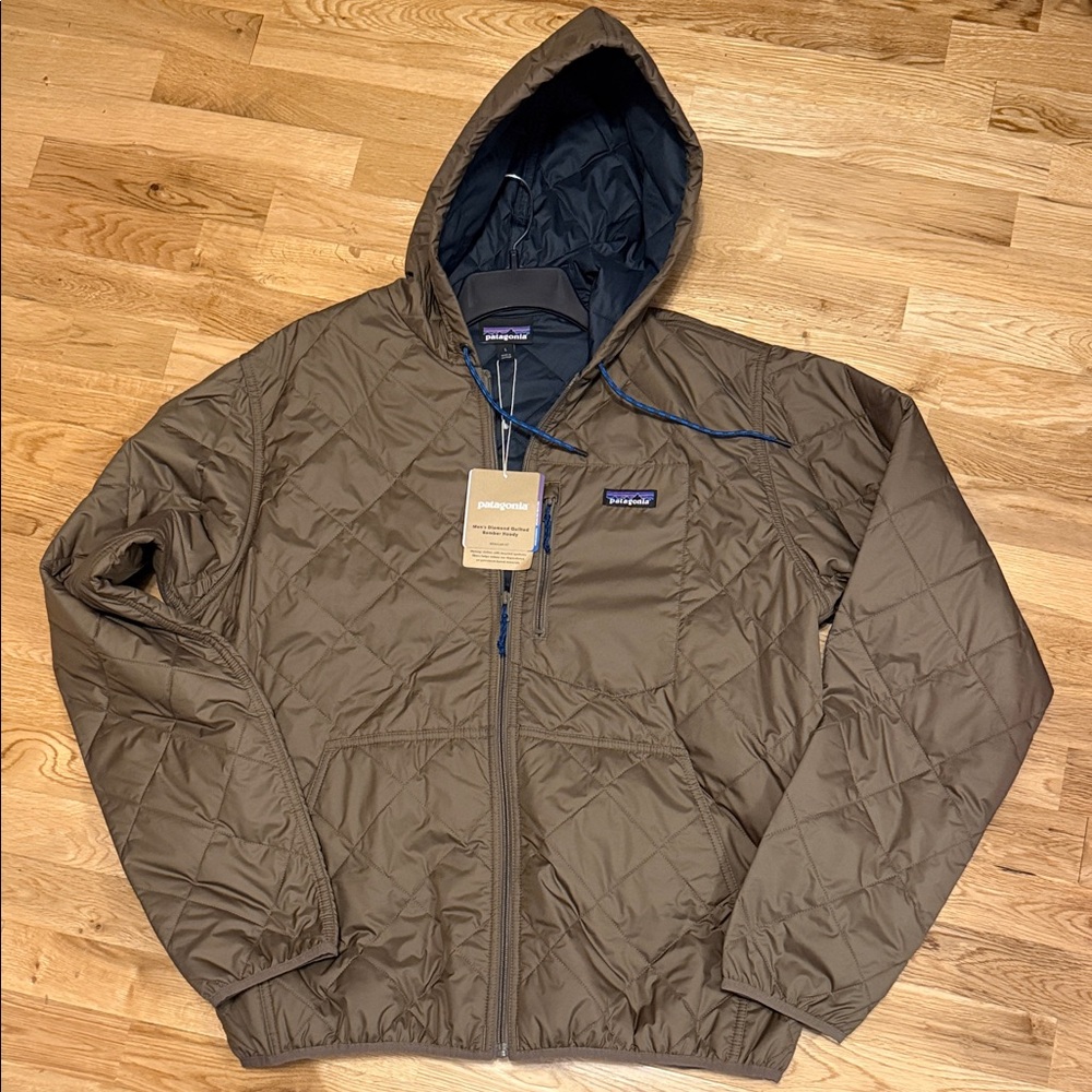 Patagonia Men's Brown Quilted Puffer Jacket new size Large